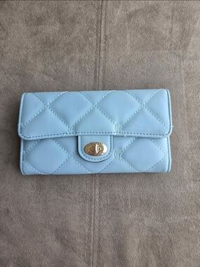 Guess Blue Women's Wallet with Turn-Lock Closure
